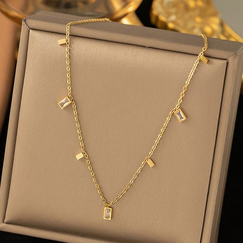Mini Square Drops Anti Tarnish Necklace