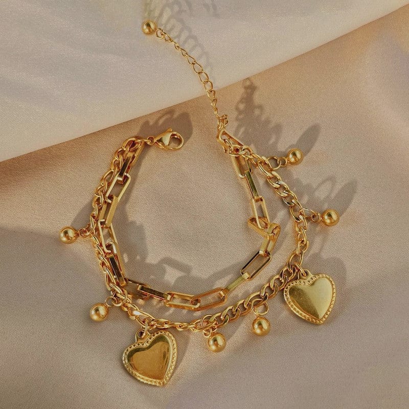SleekGlow Heart Anti Tarnish Bracelete