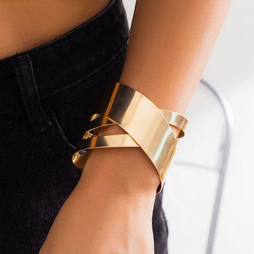 Criss Cross Gold Plated Style Bracelet