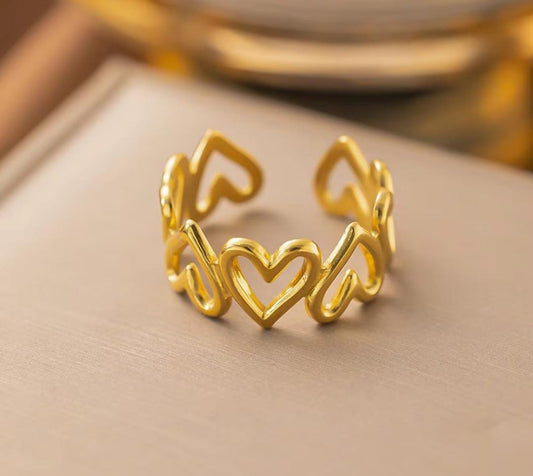 All In Heart Anti Tarnish Adjustable Ring