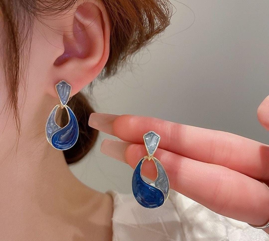 Ocean Blue Korean Earings