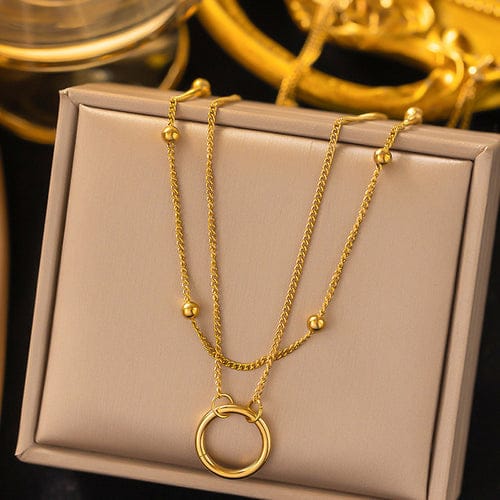 Multi Circle Anti Tarnish Necklace