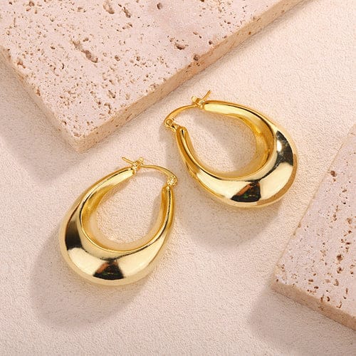 Oval hoop Anti Tarnish Earrings