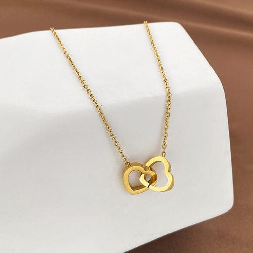 Double Heart Anti Tarnish Necklace