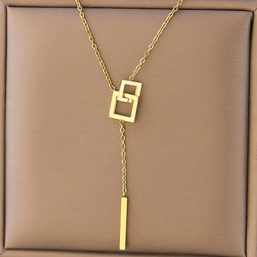 Square Drop Anti Tarnish Necklace