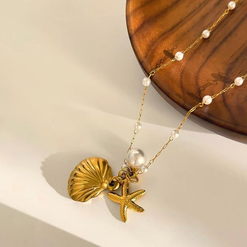 Steel Star Fish Anti Tarnish Necklace