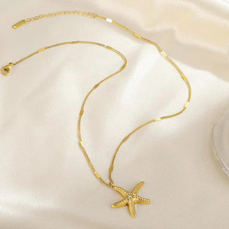 Steel Star Anti Tarnish Gold Plated Necklace