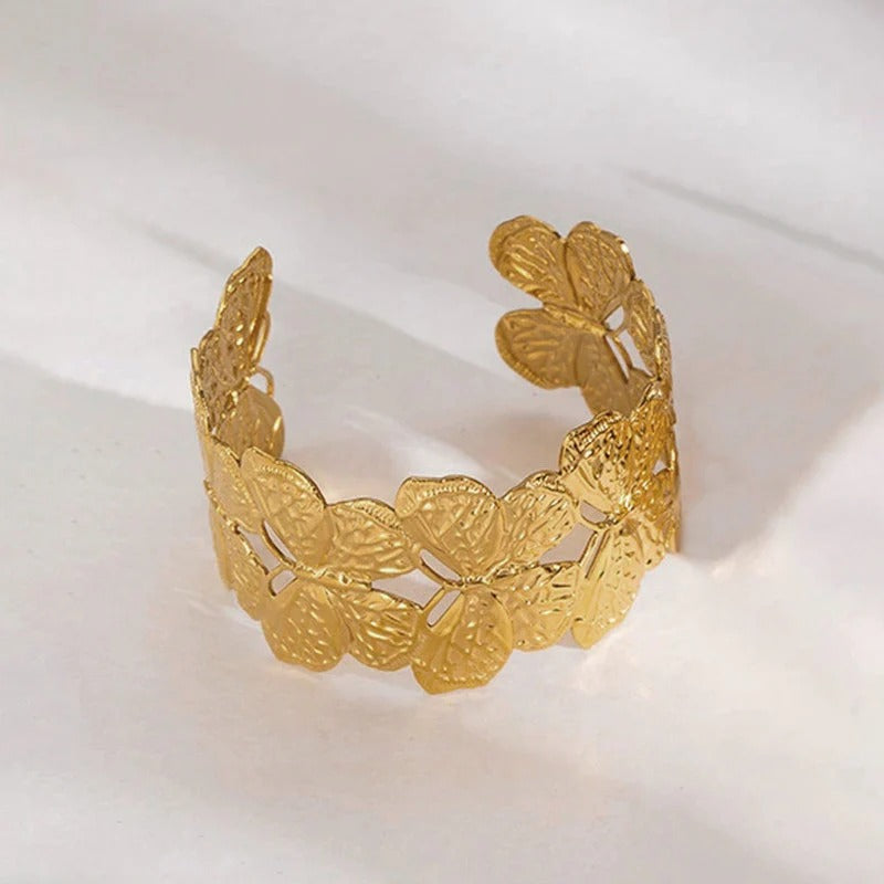 Butterfly Themed Anti Tarnish Cuff Bracelet