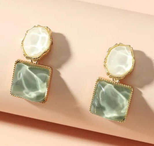 Sea Green Korean Earings