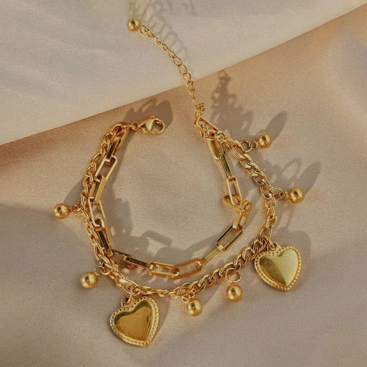 SleekGlow Heart Anti Tarnish Bracelete