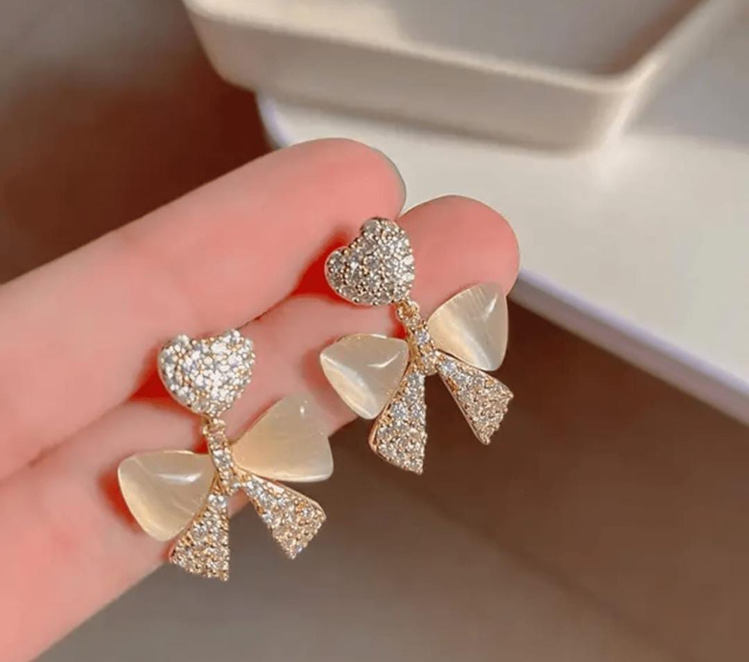 Bow Charm Korean  Earings