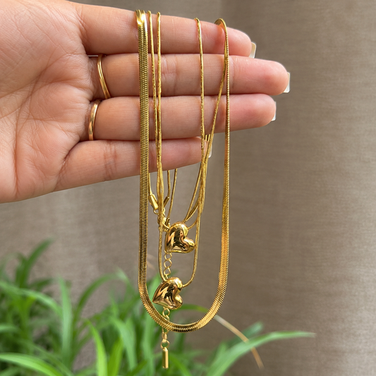 Multi Layer Heart Anti Tarnish Necklace