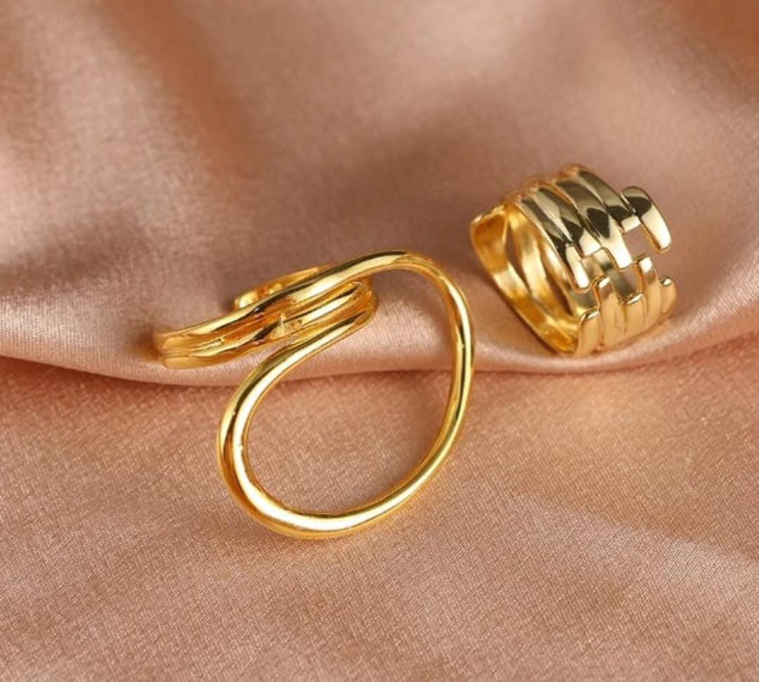 Oval Spiral chic Combo Rings