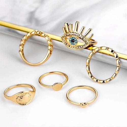 Evil Eye Rings Combo Set