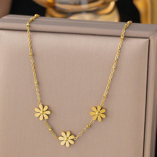 Flower Pattern Anti Tarnish Necklace