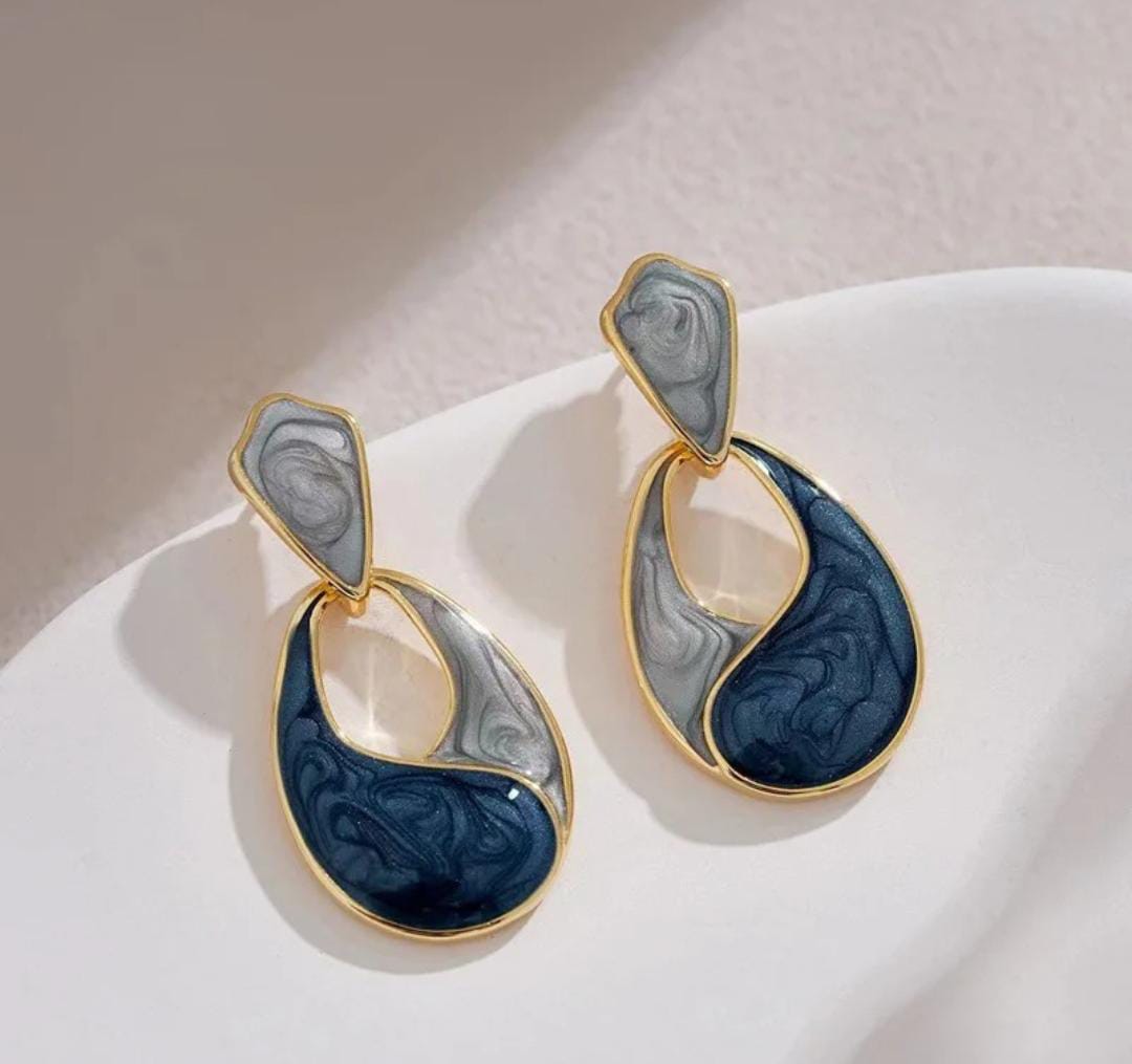 Ocean Blue Korean Earings