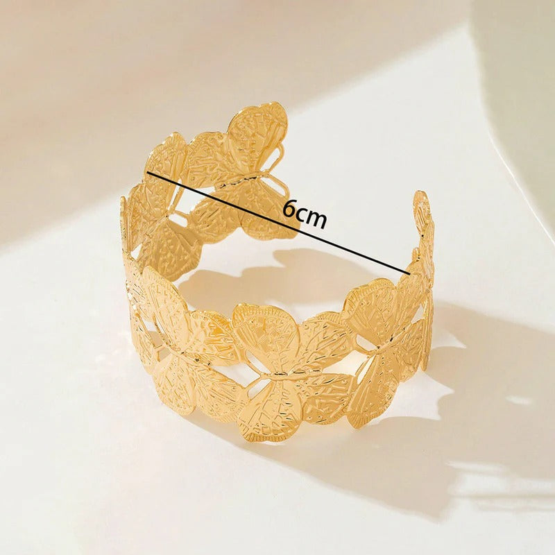 Butterfly Themed Anti Tarnish Cuff Bracelet