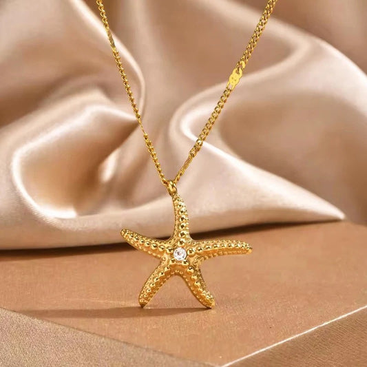 Steel Star Anti Tarnish Gold Plated Necklace