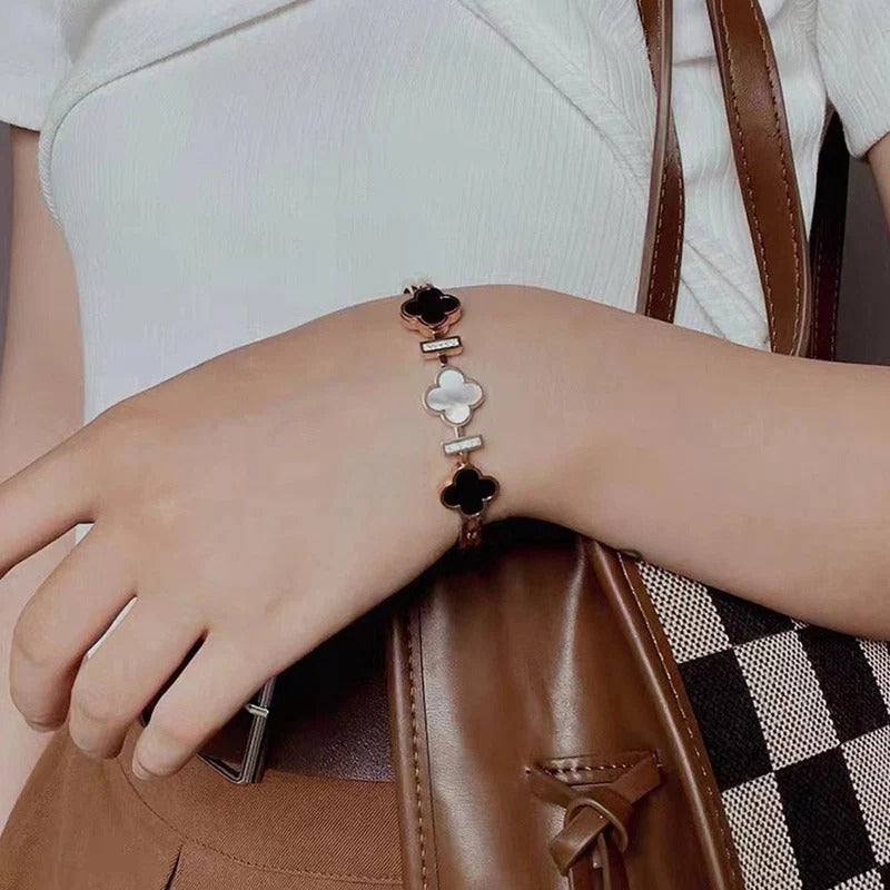 Mother of Pearls Three Clover Irish Anti Tarnish Bracelet