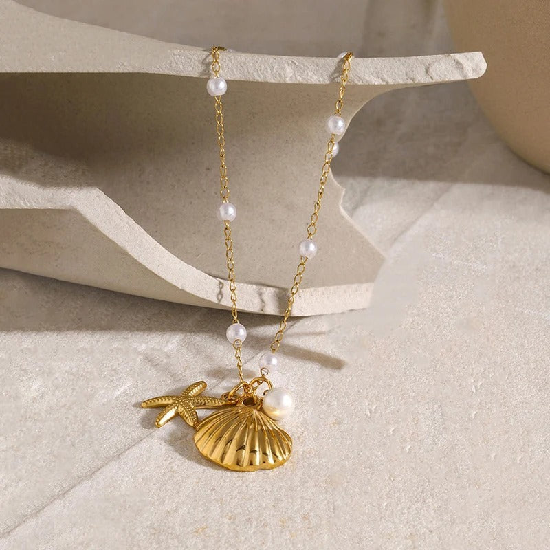 Steel Star Fish Anti Tarnish Necklace