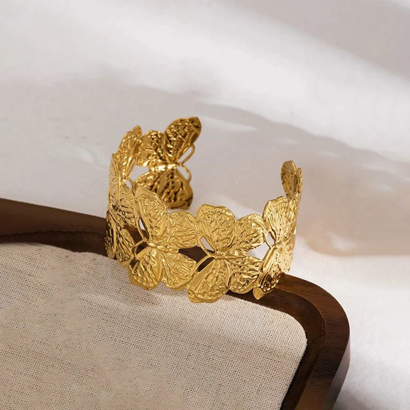 Butterfly Themed Anti Tarnish Cuff Bracelet