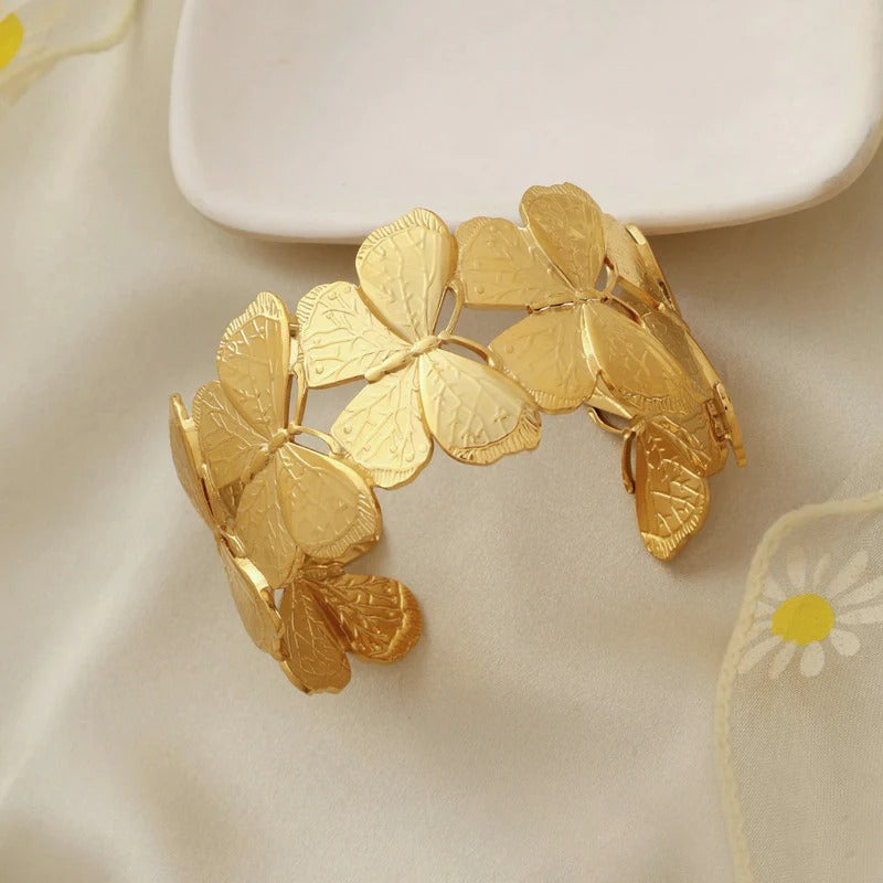 Butterfly Themed Anti Tarnish Cuff Bracelet