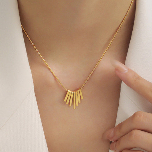Dangling Stripes Anti Tarnish Necklace