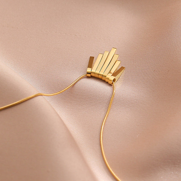 Dangling Stripes Anti Tarnish Necklace
