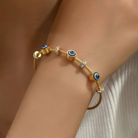 Three Evil Eye Anti-Tarnish Bracelet