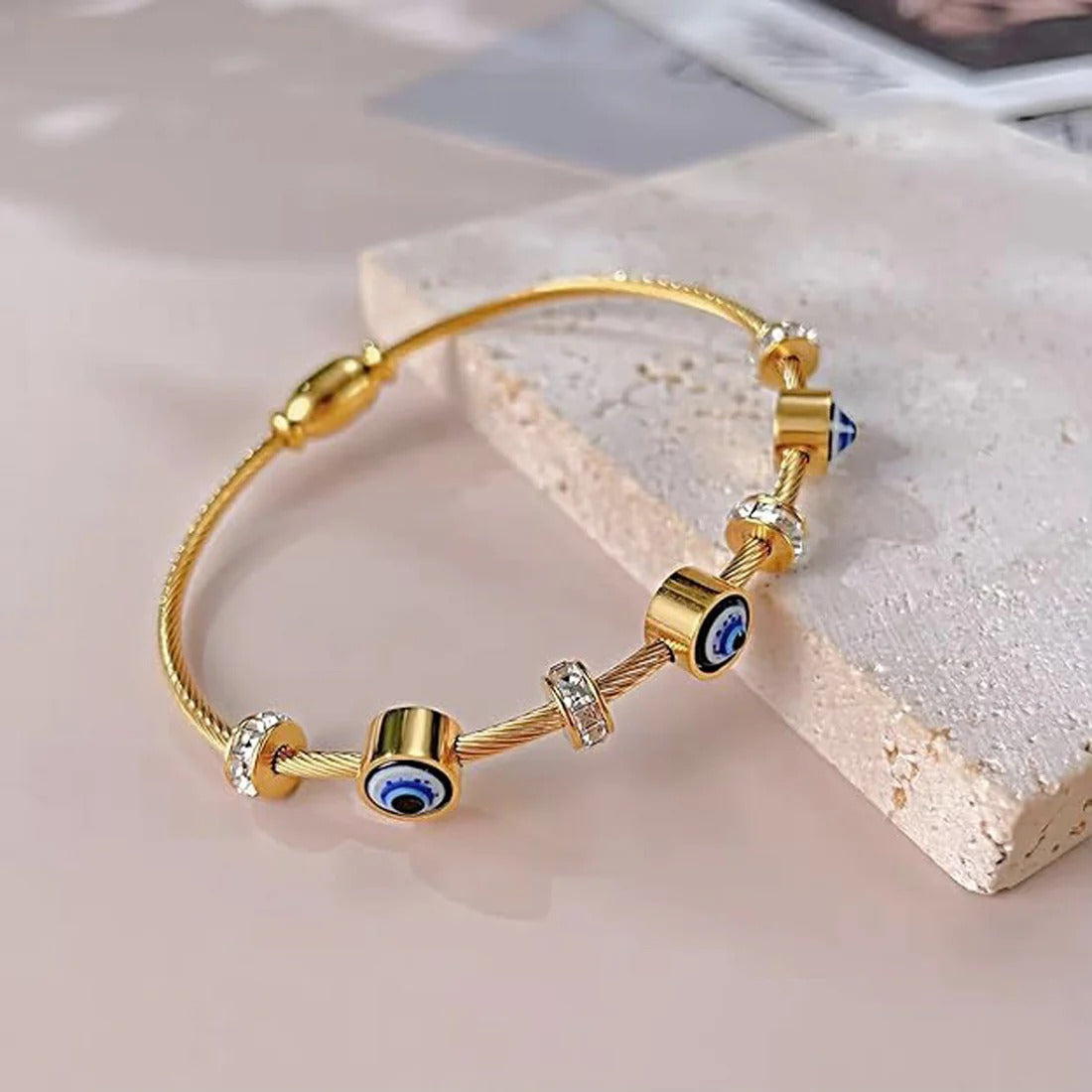 Three Evil Eye Anti-Tarnish Bracelet