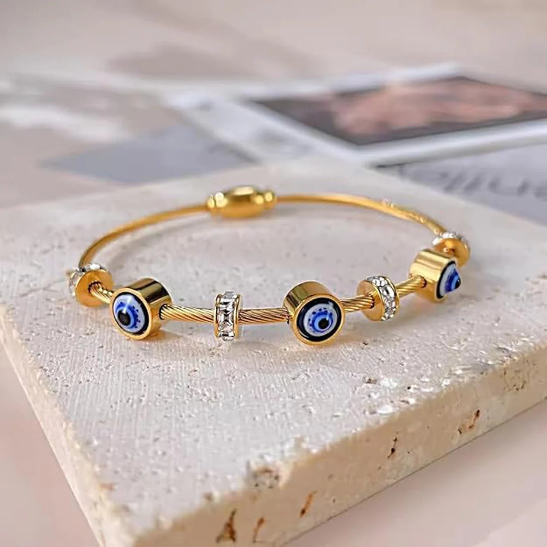 Three Evil Eye Anti-Tarnish Bracelet
