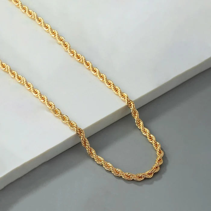 Rope Themed Thin Anti Tarnish Necklace