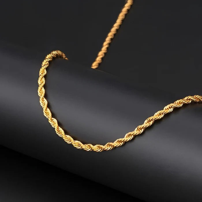 Rope Themed Thin Anti Tarnish Necklace