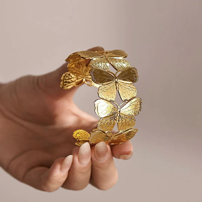 Butterfly Themed Anti Tarnish Cuff Bracelet