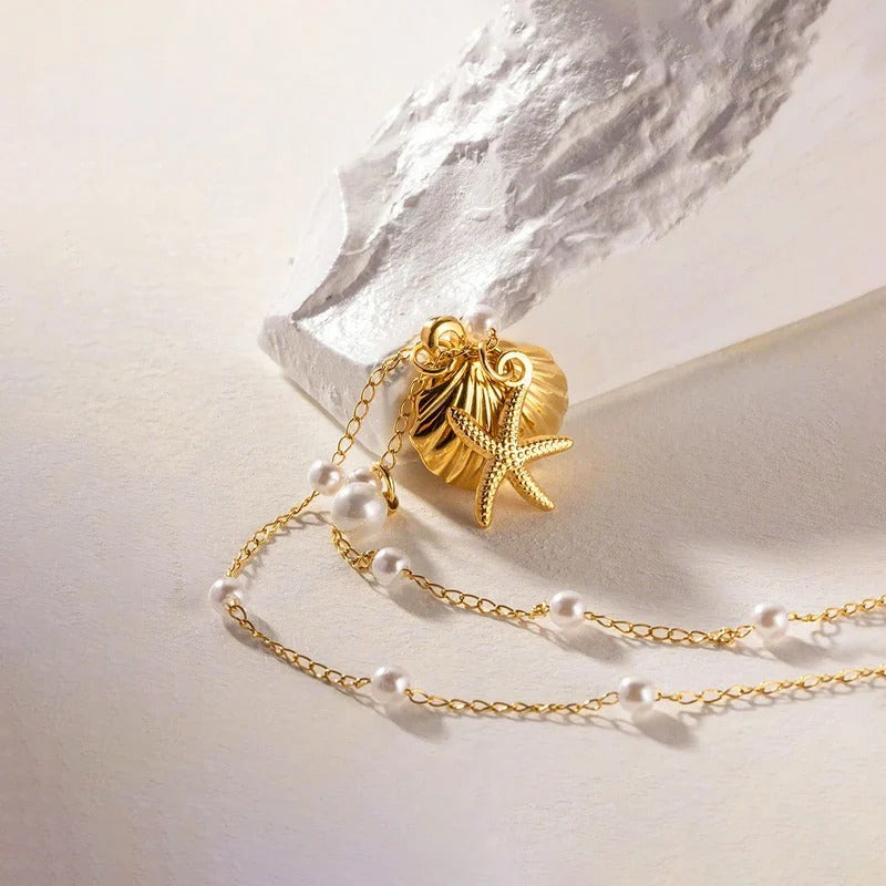Steel Star Fish Anti Tarnish Necklace