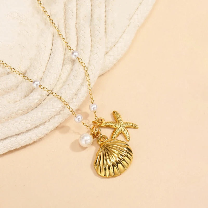 Steel Star Fish Anti Tarnish Necklace