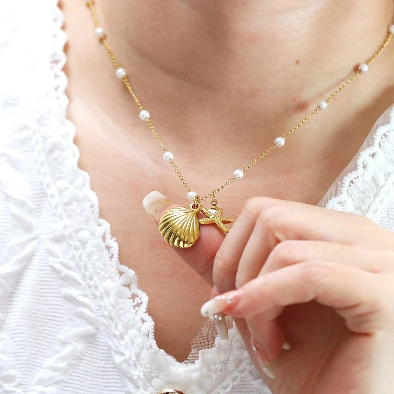 Steel Star Fish Anti Tarnish Necklace