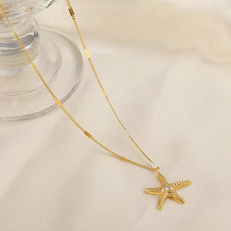 Steel Star Anti Tarnish Gold Plated Necklace