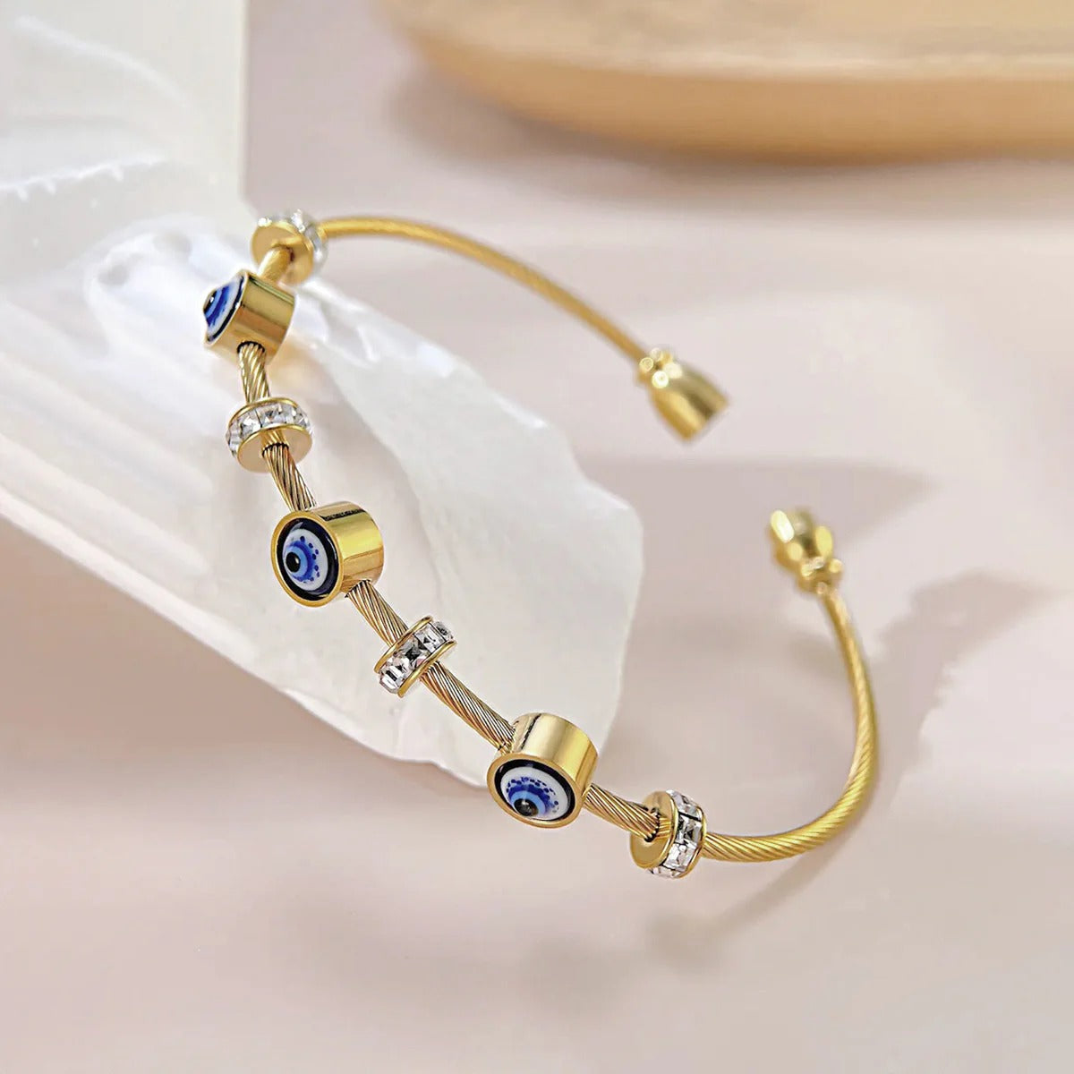 Three Evil Eye Anti-Tarnish Bracelet