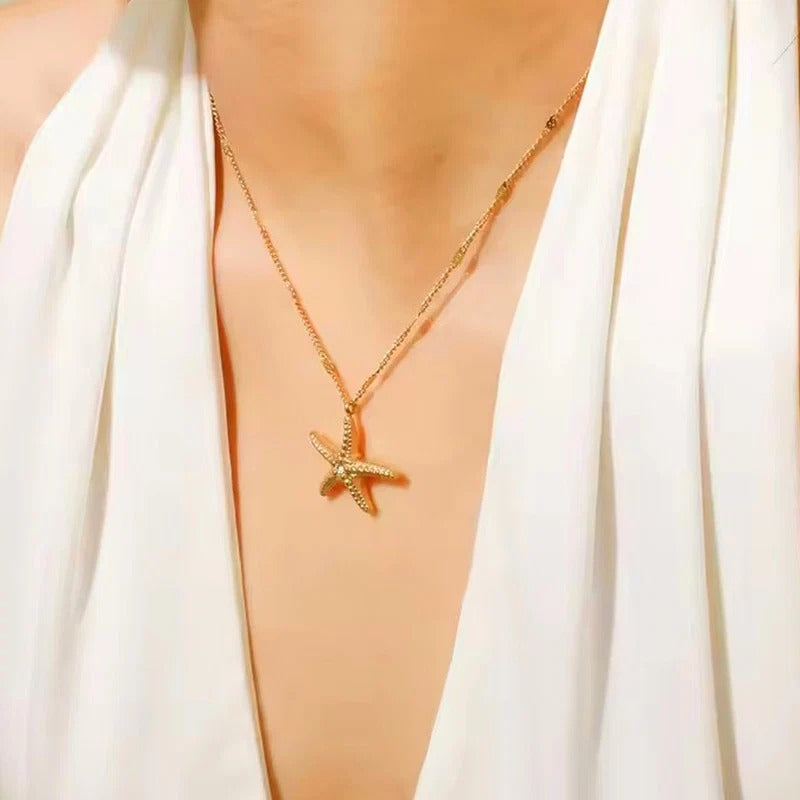 Steel Star Anti Tarnish Gold Plated Necklace