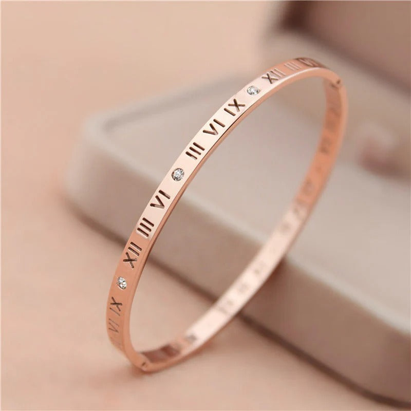 Elegant Roman Numerals AD Anti Tarnish Bracelet