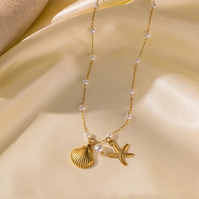 Steel Star Fish Anti Tarnish Necklace