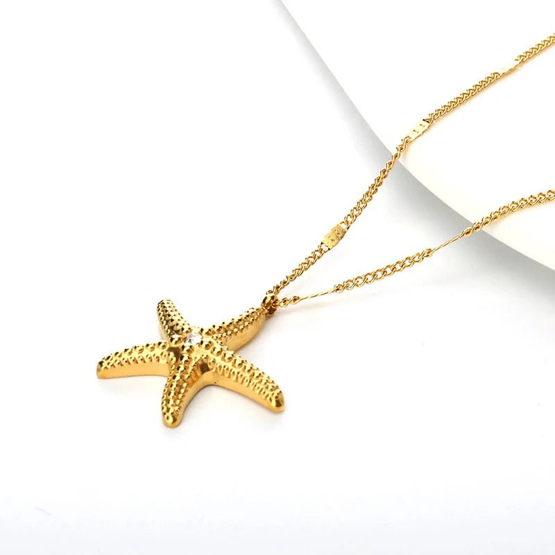 Steel Star Anti Tarnish Gold Plated Necklace